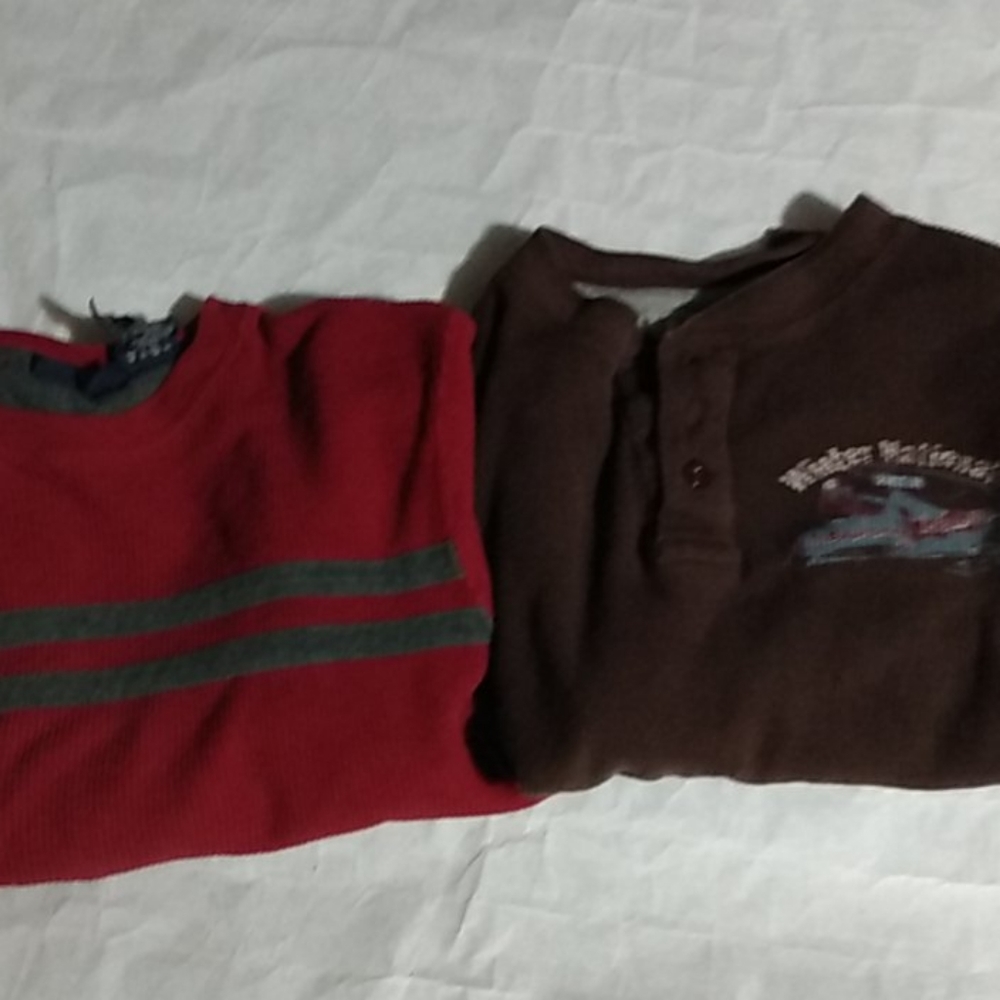 Boys 8/10 waffle knit thermal shirts